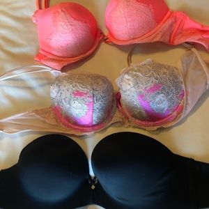 Lots of 3 VS Bras. 32b and 34a